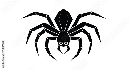 Black spider icon vector