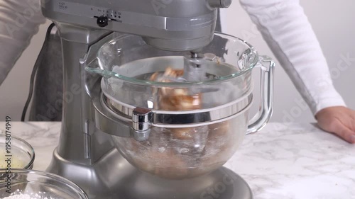 Stand Mixer Kneading Cookie Dough