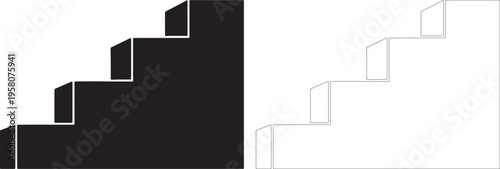 Black and white staircase steps silhouette stairs ascent