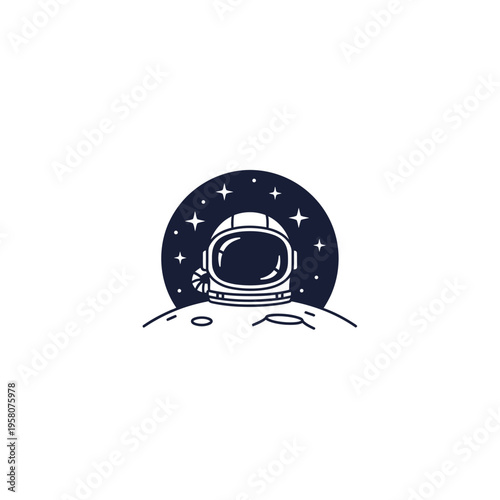 Astronaut Helmet Space Suit Illustration.
