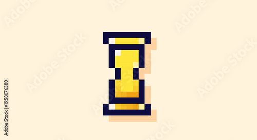 Pixel art yellow tiny hourglass.