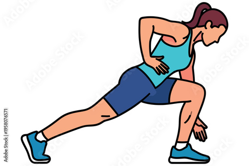 Woman performing a lunge exercise showcasing fitness and active lifestyle