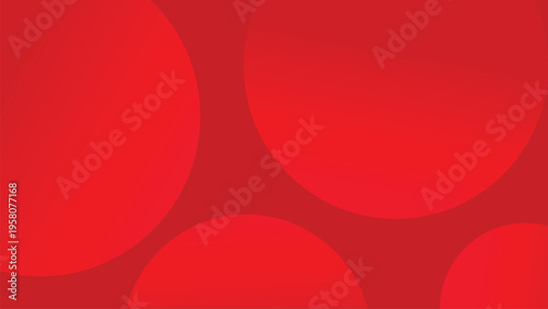 Abstract Red Background With Large Geometric Circles And Vibrant Gradient Spheres For Modern Digital Marketing And Social Media Design