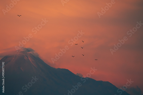 sunset in the mountains