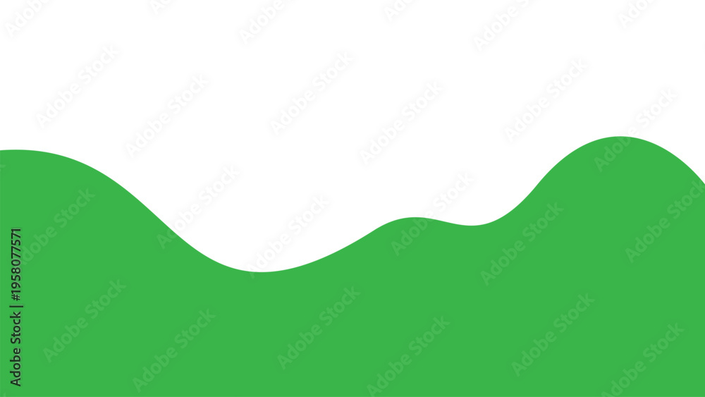 Obraz premium Abstract green wavy vector background with clean white copy space for eco friendly corporate business presentation and organic web design