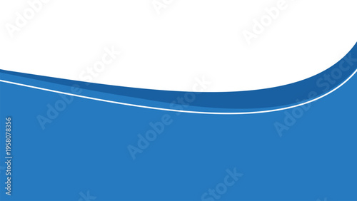Clean blue corporate wave background with white copy space