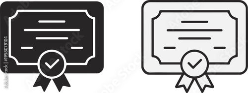 certificate icon pack diploma verification seal ribbon outline