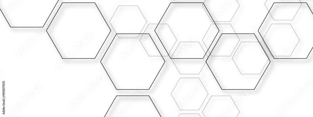 Obraz premium Vector Abstract design of hexagon shapes showcases clean lines and technological themes and cellular structures interlace with depth and innovation and geometric compositions.