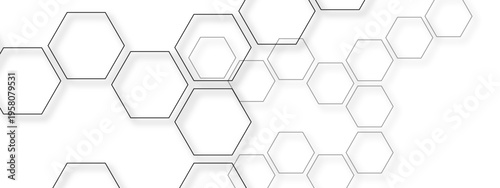 Vector Abstract interconnected hexagonal pattern symbolize modern technology with geometrical design and contemporary digital world and structure concept and framework construction 