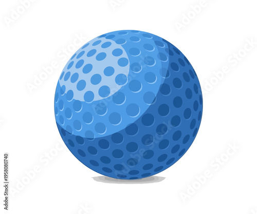 Blue golf ball with dimples sports recreation