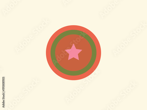 Abstract Star in Concentric Circles Graphic Design