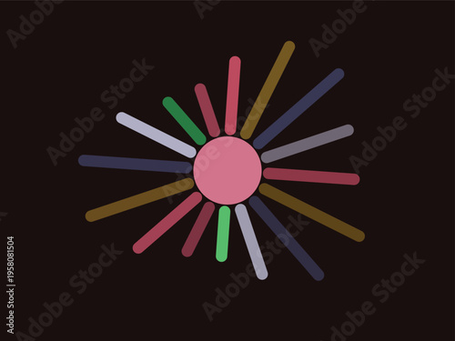 Colorful Abstract Radial Burst Pattern