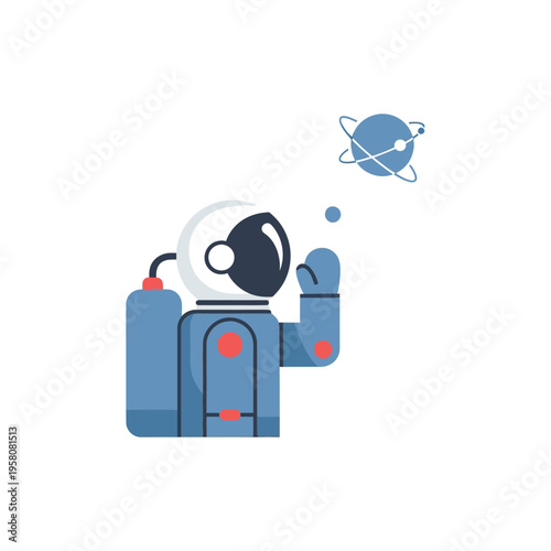 Astronaut in Space Suit Thinking.