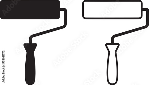 Black and white paint roller painting tool decoration