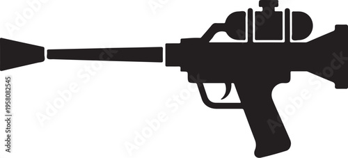 Vector silhouette of a sniper rifle on white background