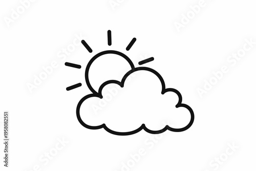 Minimalist weather icon: sun partially covered by cloud