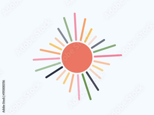 Colorful Abstract Sunburst Design Illustration