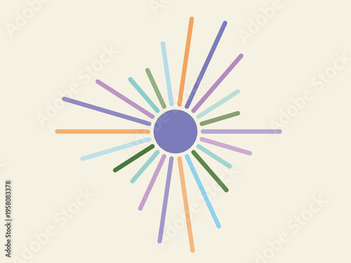 Abstract Colorful Radial Lines Pattern Background