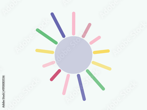 Colorful Abstract Sunburst Icon Design