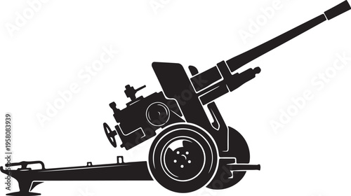 Vector illustration of a black cannon