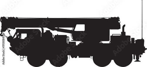 Vector silhouette of a heavy duty truck
