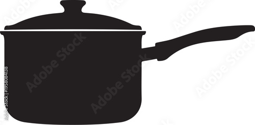 Black pot with lid vector icon
