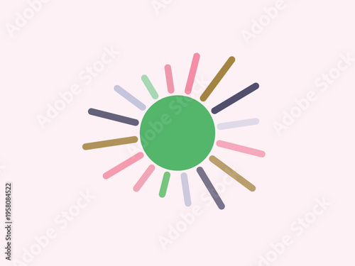 Abstract Colorful Sunburst Design with Radiating Lines