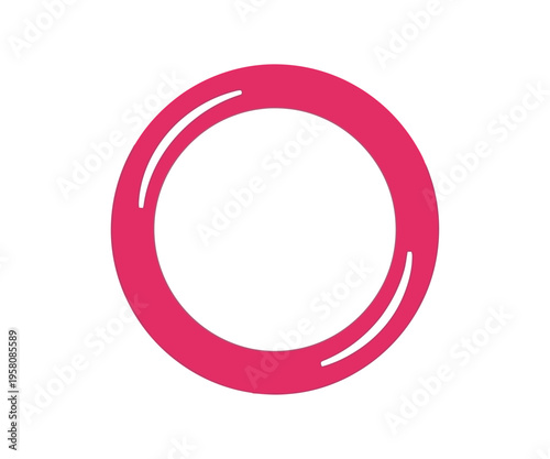 Pink circle with white highlights ring shape