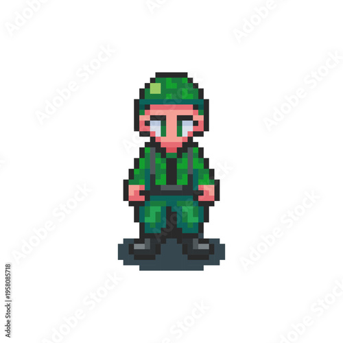 Pixel art Soldier Character game asset design