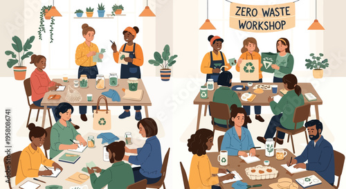 Diverse group of people attending a zero waste workshop.