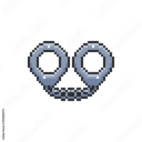 Pixel art Handcuffs game asset design