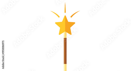 Vector magic wand icon with star