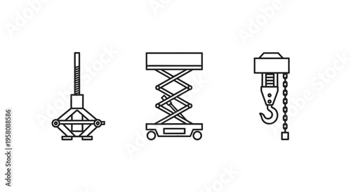 Industrial equipment lifting machines tools.