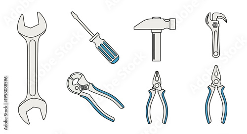 Collection of various metal hand tools.