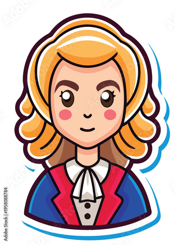 Cute anime girl in a formal outfit.