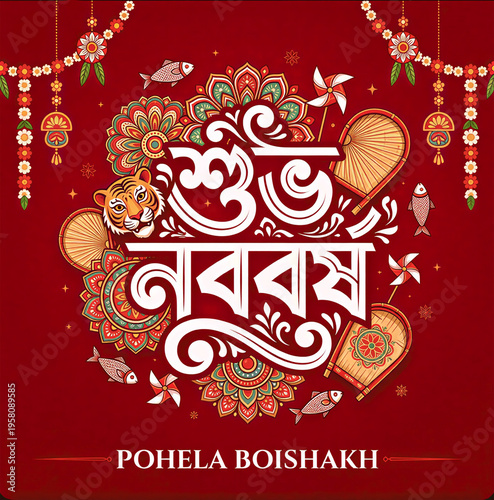 Bangla typography (“শুভ নববর্ষ”)