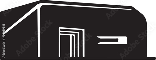 Vector warehouse icon, black and white