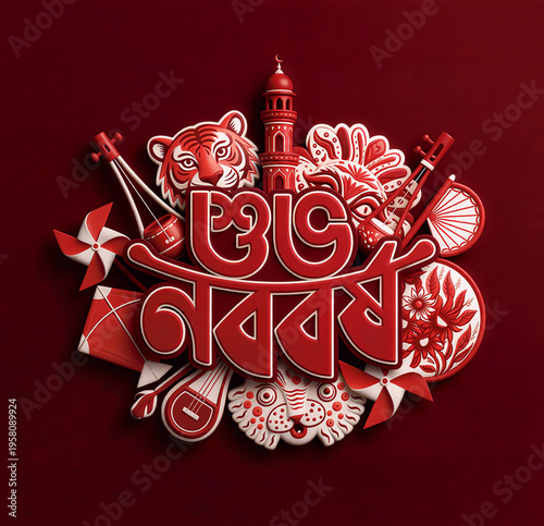 Bangla typography (“শুভ নববর্ষ”)