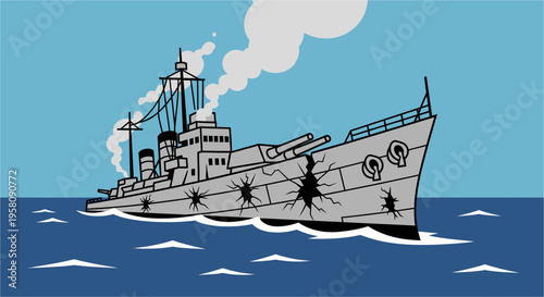 Warship vessel naval military ship.