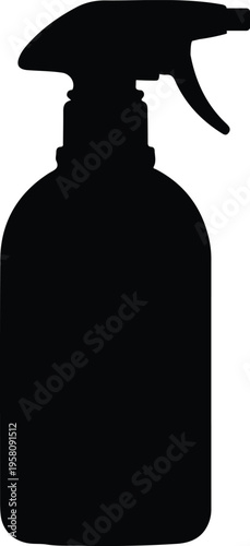 A clean silhouette vector design of a spray bottle on a white background