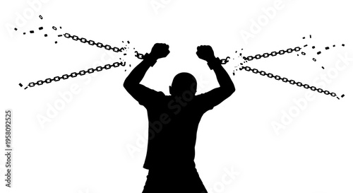 Breaking free, liberation, freedom fighter, silhouette, empowerment
