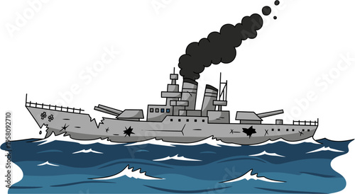 Battleship Warship Vessel Navy Ship.