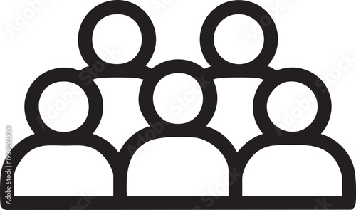 Simple Group Of People Icon Flat Design Community Team Symbol Illustration For Social And Users