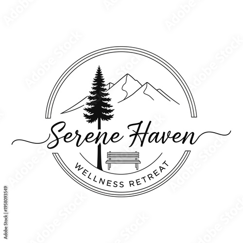 Serene Haven Wellness Retreat Logo Design.