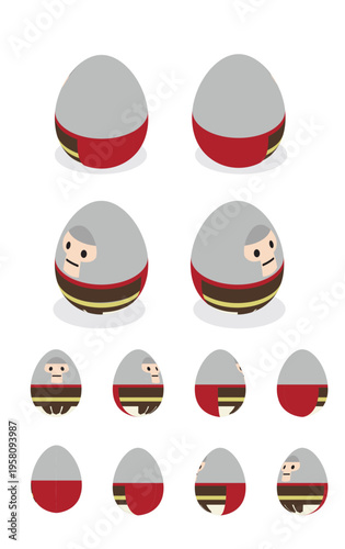Easter Egg Centurion Isometric Spinning Animation Frame