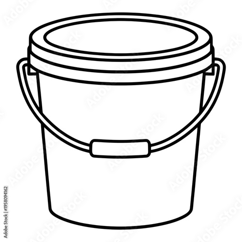 Bucket With Handles Line Icon