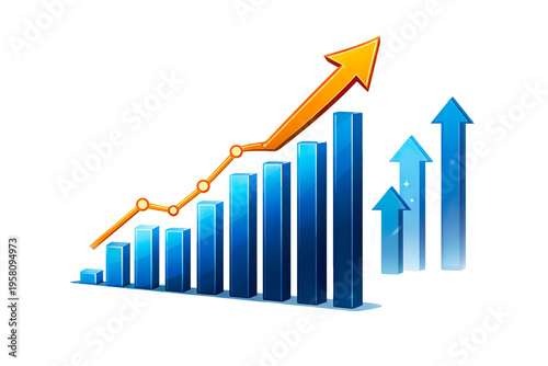Business Growth Bar Chart with Upward Arrow – Financial Success and Analytics Concept isolated on transparent background Free Download Business Growth Bar Chart with Upward Arrow – Financial Success and Analytics Concept isolated on transparent background - GFXLoad