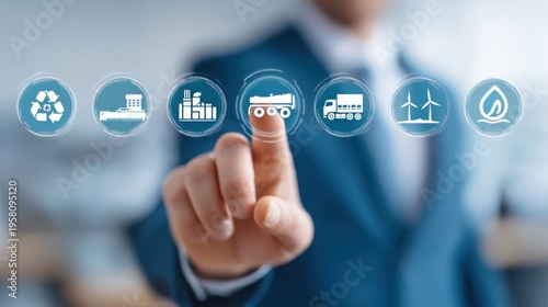 Sustainable logistics solutions global supply chain infographic business environment corporate perspective technology insights