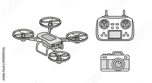 Drone with remote and camera.