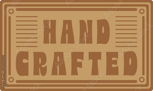 Hand crafted vintage label with lined border